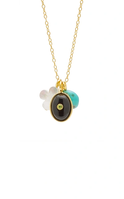 Shop Lizzie Fortunato Black Oasis Gold-plated Multi-stone  Necklace