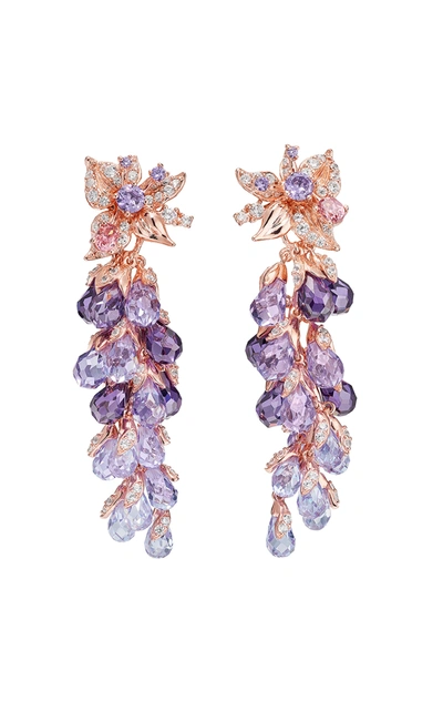 Shop Anabela Chan 18k Rose Gold Amethyst Coralbell Earrings In Purple