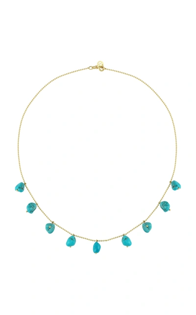 Shop Charms Company Fallen Sky Turquoise 14k Yellow Gold Necklace In Blue
