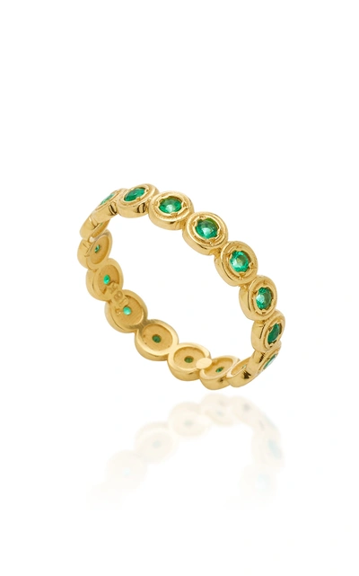 Shop Octavia Elizabeth Women's Nesting Gem Emerald And 18k Gold Eternity Ring In Green