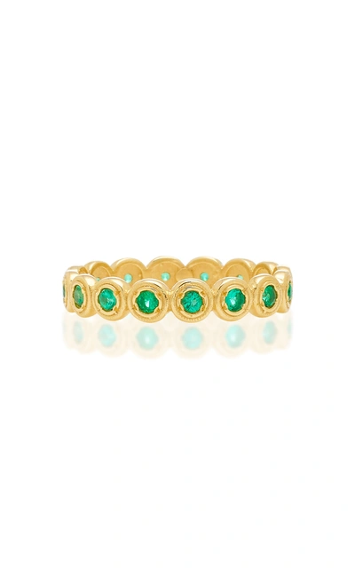 Shop Octavia Elizabeth Women's Nesting Gem Emerald And 18k Gold Eternity Ring In Green
