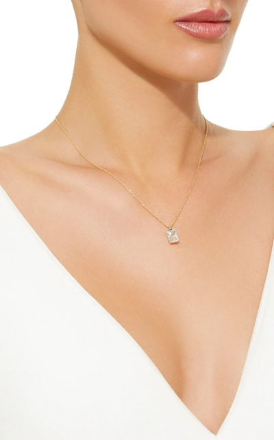 Shop Misui Women's 18k Gold Aquamarine Necklace In Blue