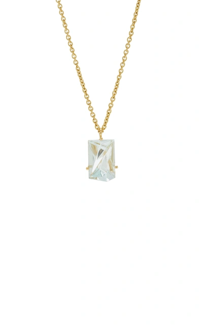 Shop Misui Women's 18k Gold Aquamarine Necklace In Blue