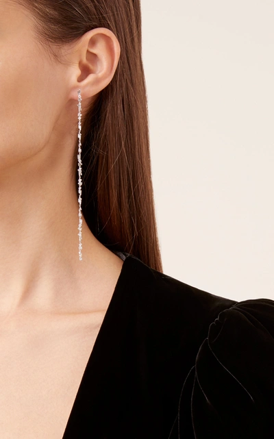 Suzanne Kalan 18k White Gold Chain Linear Earrings In White