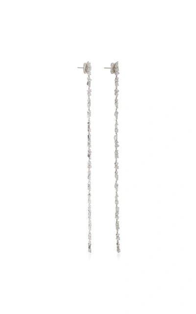 Suzanne Kalan 18k White Gold Chain Linear Earrings In White