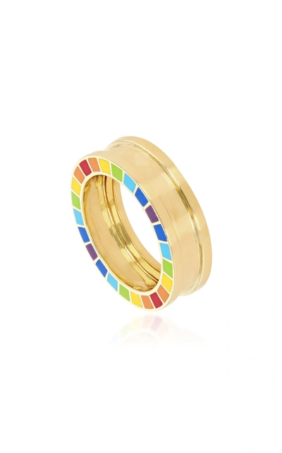 Shop Aisha Baker Women's Me 18k Gold Enamel Ring In Multi
