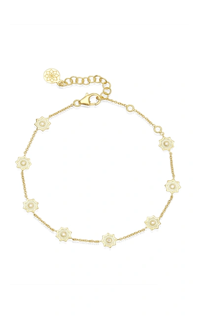 Shop Amrapali 8 Point Star 18k Yellow-gold Enamel And Diamond Chain Bracelet