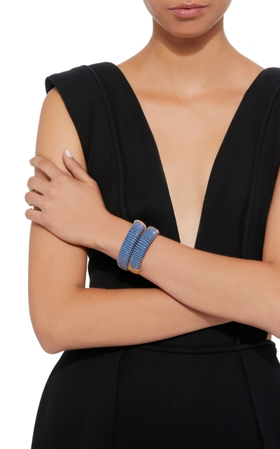 Shop Carolina Bucci Cobalt Caro Gold-plated Bracelet In Blue