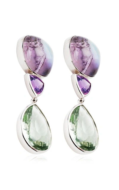 Shop Bahina Women's Amethyst; Venetian Glass Cameo 18k White Gold Earrings In Purple