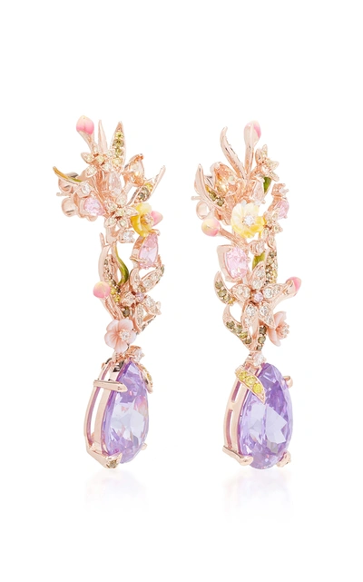 Shop Anabela Chan M'o Exclusive: Posie Lilac Earrings In Purple