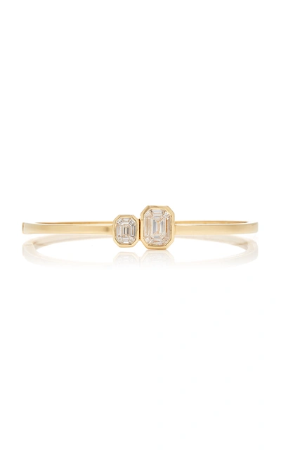 Shop As29 Duplex Illusion 18k Diamond Bangle In Gold