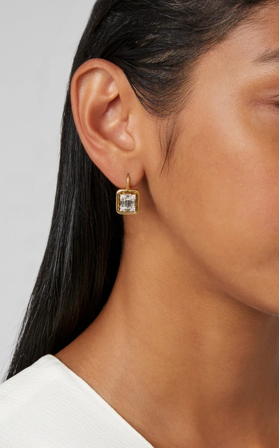 Shop Mindi Mond Clarity Gold-framed Drop Earrings