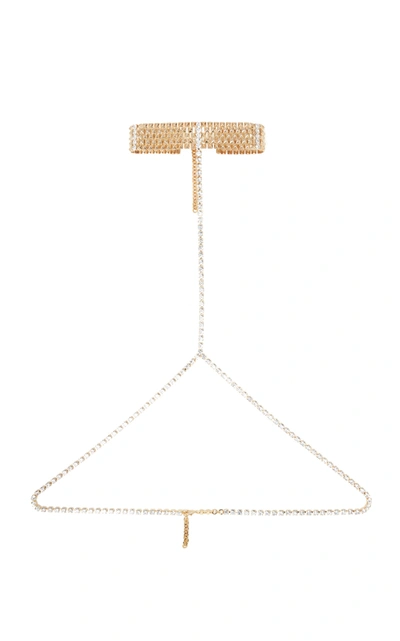 Shop Alessandra Rich Crystal-embellished Gold-tone Body Chain