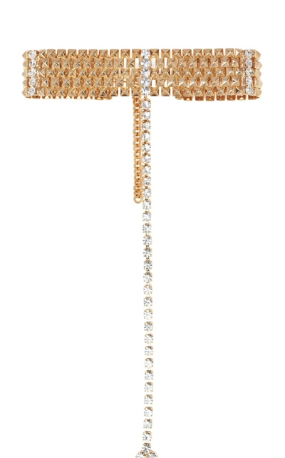 Shop Alessandra Rich Crystal-embellished Gold-tone Body Chain