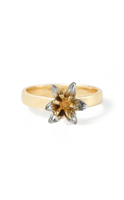 Shop Bernard James Women's Lily 14k Yellow And White Gold Ring In Multi