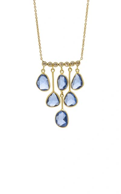 Shop Amrapali Rashmika 18k Gold Sapphire And Diamond Necklace In Blue