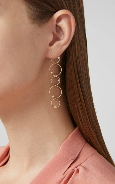 Shop Zoë Chicco Women's 14k Long Mixed Linked Earrings With Prong Set Diamond Circles In Gold