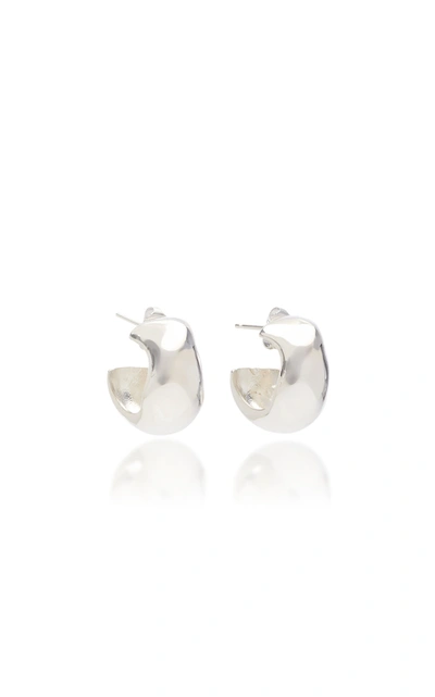 Shop Agmes Women's Celia Small Sterling Silver Hoop Earrings