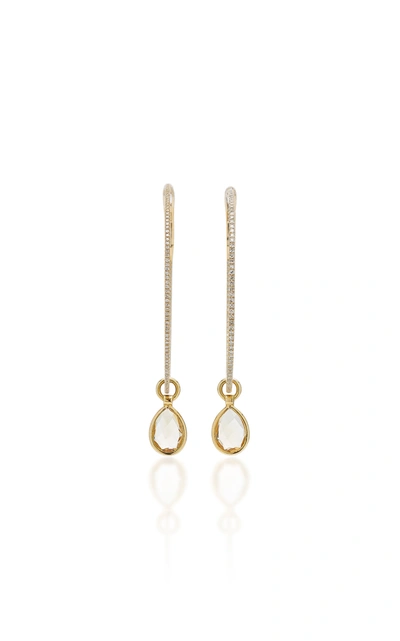 Shop Nina Runsdorf Flip 18k Gold; Citrine And Diamond Hoop Earrings