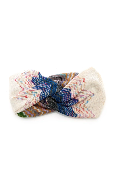 Shop Missoni Twisted Space-dyed Knit Headband In Multi
