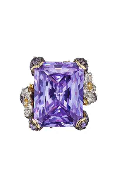 Shop Anabela Chan Women's Cinderella 18k Yellow Gold Amethyst; Diamond Ring In Purple