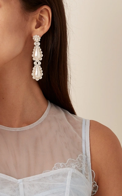 Shop Simone Rocha Women's Resin Pearl Drop Earrings In White