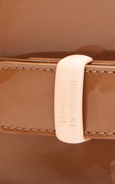 Shop Brandon Maxwell Patent Leather Waist Belt In Neutral