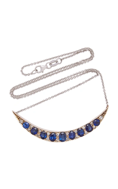 Shop Toni + Chloe Goutal Women's Silver; Sapphire And Diamond Necklace