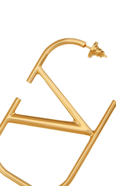 Shop Valentino Garavani Logo 18k Gold-plated Earrings
