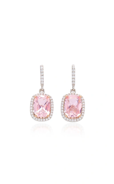 Shop Anabela Chan Women's 18k White Gold Vermeil; Morganite; And Diamond Earrings In Pink