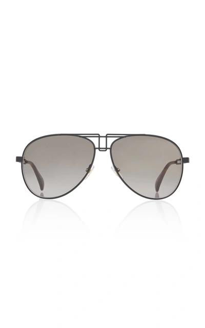 Shop Givenchy Metal Aviator Sunglasses In Black