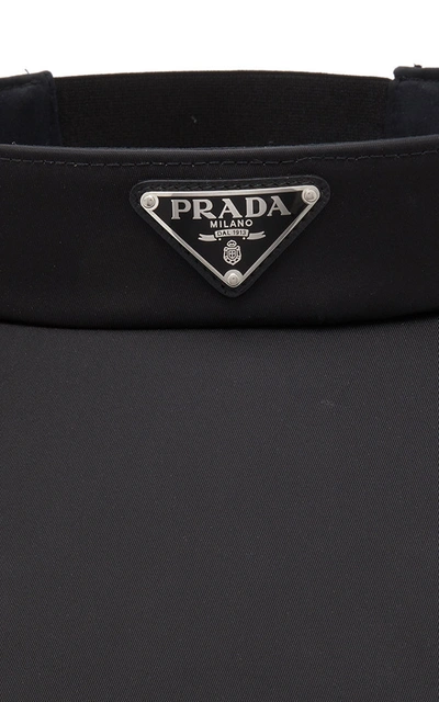 Shop Prada Women's Appliquã©d Shell Visor In Black