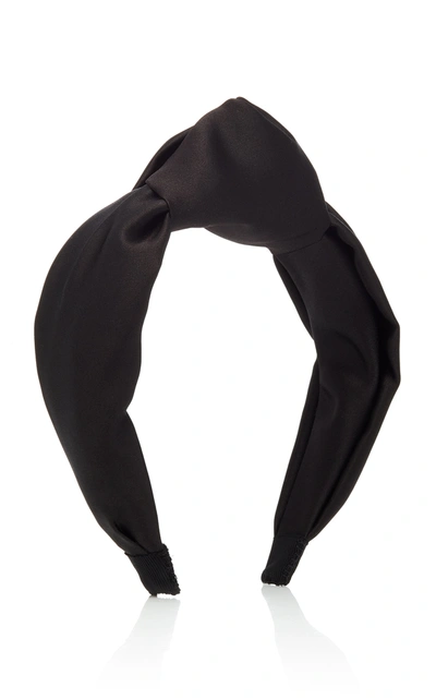 Shop Eugenia Kim Maryn Knotted Satin Headband In Black