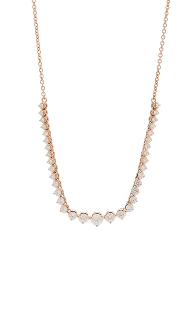 Shop As29 18k Rose Gold Diamond Necklace In Pink