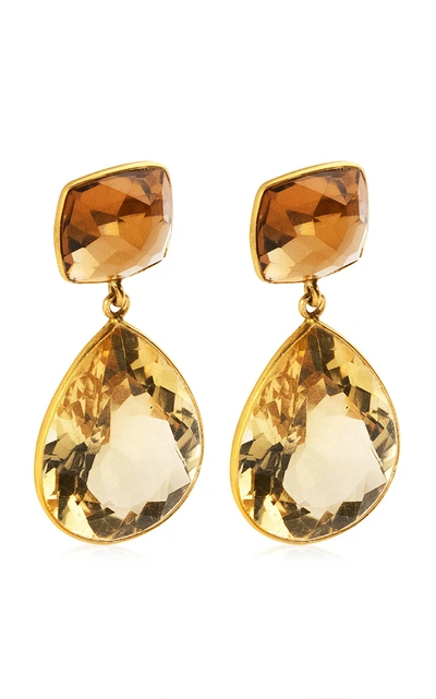 Shop Bahina Women's Citrine; Quartz 18k Yellow Gold Earrings In Orange