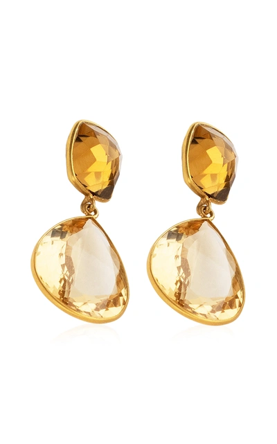 Shop Bahina Women's Citrine; Quartz 18k Yellow Gold Earrings In Orange