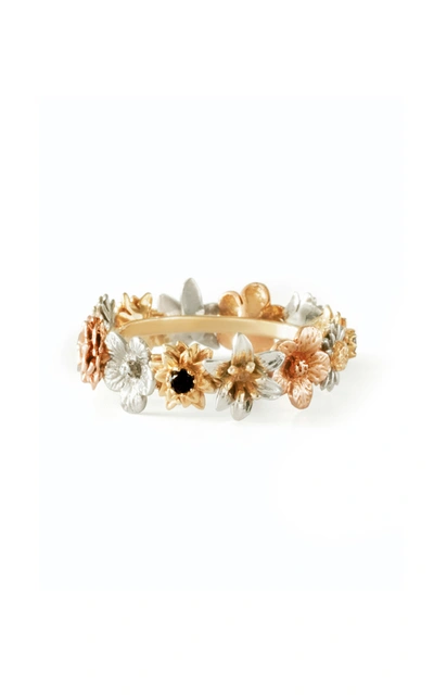 Shop Bernard James Flora 14k Gold Diamond Ring In Multi