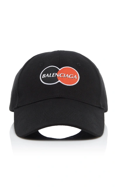 Shop Balenciaga Appliquã©d Cotton-twill Baseball Cap In Black