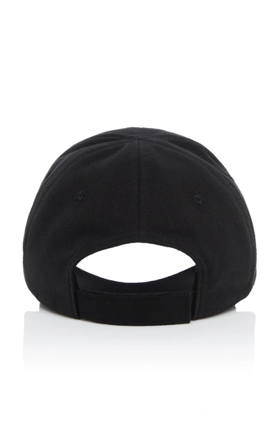 Shop Balenciaga Appliquã©d Cotton-twill Baseball Cap In Black