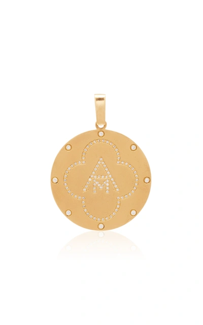 Shop Ashley Mccormick Women's Monogram 18k Gold And Diamond Necklace