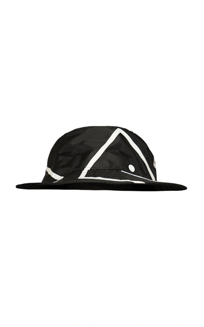 Shop Acne Studios Printed Nylon Hat In Black