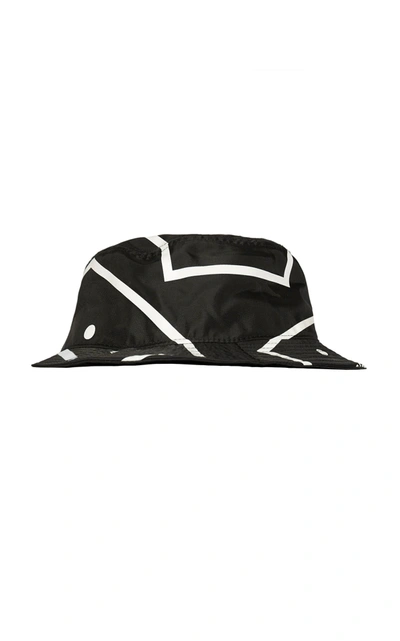 Shop Acne Studios Printed Nylon Hat In Black