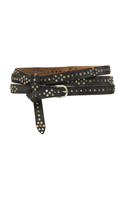 Shop Isabel Marant Djelvis Studded Leather Belt In Black
