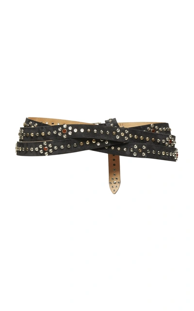 Shop Isabel Marant Djelvis Studded Leather Belt In Black