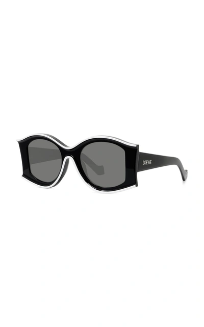 Shop Loewe Women's Paula's Ibiza Round-frame Acetate Sunglasses In Black,pink