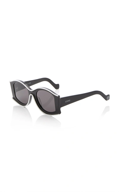 Shop Loewe Women's Paula's Ibiza Round-frame Acetate Sunglasses In Black,pink