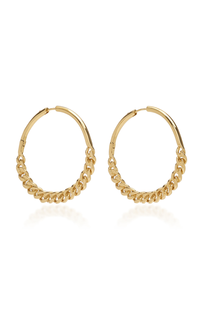 Shop Demarson Women's Cristy Chain-detailed 12k Gold-plated Hoop Earrings