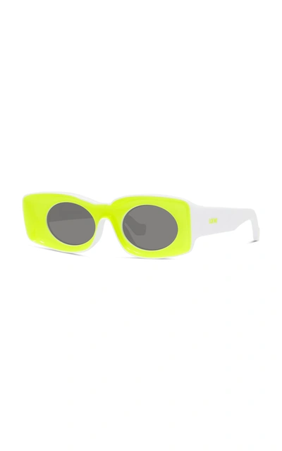 Shop Loewe Paula's Ibiza Square-frame Acetate Sunglasses In Lime Green