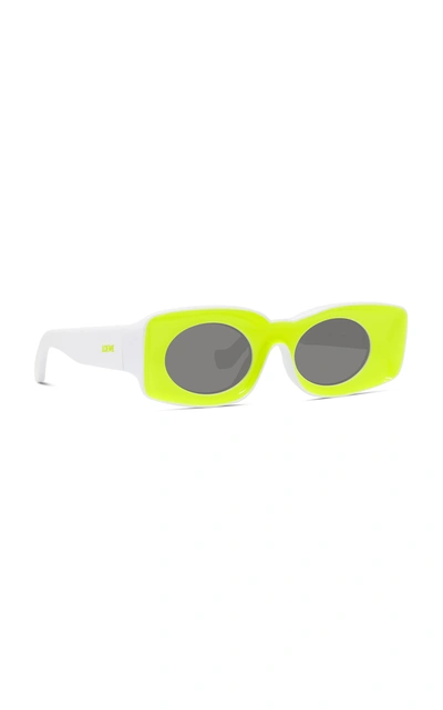 Shop Loewe Paula's Ibiza Square-frame Acetate Sunglasses In Lime Green