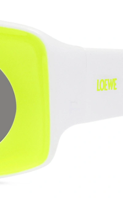 Shop Loewe Paula's Ibiza Square-frame Acetate Sunglasses In Lime Green